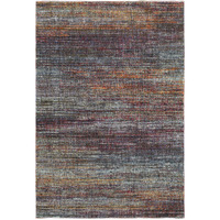 2 X 3 Blue grey gold Purple And Teal Abstract Power Loom Stain Resistant Area Rug