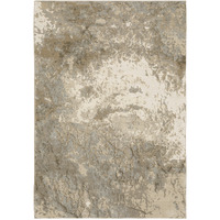 3 X 5 grey Beige And Ivory Abstract Power Loom Stain Resistant Area Rug