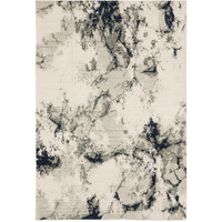 5 X 7 grey Black And Ivory Abstract Power Loom Stain Resistant Area Rug