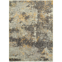 2 X 3 grey And gold Abstract Power Loom Stain Resistant Area Rug