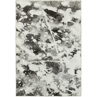 3 X 5 charcoal And White Abstract Power Loom Stain Resistant Area Rug