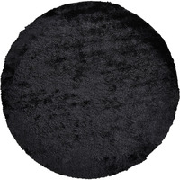 8 Black Round Shag Tufted Handmade Area Rug