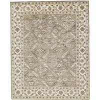 5 X 8 green Brown And Taupe Wool Paisley Tufted Handmade Stain Resistant Area Rug