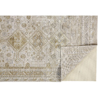 5 X 8 gold And Ivory Floral Stain Resistant Area Rug