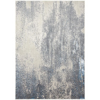 4 X 6 gray Blue And Ivory Abstract Area Rug