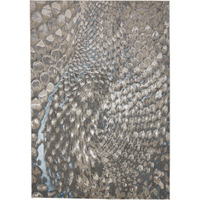 4 X 6 Blue Silver And gray geometric Area Rug