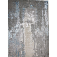 4 X 6 gray Ivory And Blue Abstract Area Rug