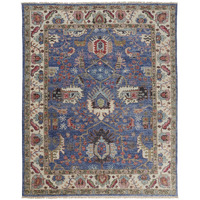 2 X 3 Blue And Red Wool Floral Hand Knotted Stain Resistant Area Rug