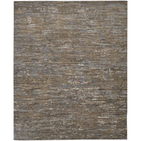 2 X 3 Brown And gray Wool Abstract Hand Knotted Area Rug