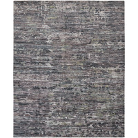 2 X 3 Blue And gray Wool Abstract Hand Knotted Area Rug