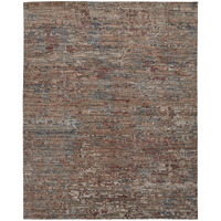 2 X 3 Red And Blue Wool Abstract Hand Knotted Area Rug