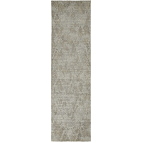 8 gray And Taupe Abstract Hand Woven Runner Rug