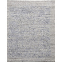4 X 6 gray And Blue Abstract Hand Woven Distressed Area Rug