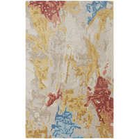 2 X 3 Ivory Yellow And Blue Wool Abstract Tufted Handmade Stain Resistant Area Rug