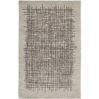 5 X 8 Tan And Brown Wool Plaid Tufted Handmade Stain Resistant Area Rug