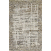 5 X 8 Tan And Ivory Wool Plaid Tufted Handmade Stain Resistant Area Rug