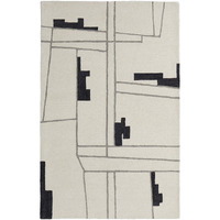 8 X 10 Ivory gray And Taupe Wool Abstract Tufted Handmade Area Rug