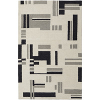 8 X 10 Ivory And Taupe Wool Abstract Tufted Handmade Area Rug