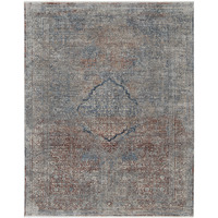 2 X 3 Blue Red And gray Floral Power Loom Stain Resistant Area Rug