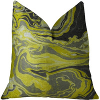 Plutus Medici Marble Ink Handmade Throw Pillow, (Double sided  20" x 26" Standard)