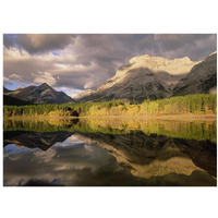 Fortress Mountain and Mt Kidd at Wedge Pond, Kananaskis Country, Alberta, Canada-Paper Art-18"x14"