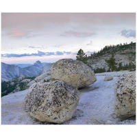 Granite boulders and Half Dome at Olmsted Point, Yosemite National Park, California-Paper Art-18"x15.28"