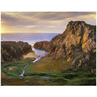 Garrapata Creek flowing into the Pacific Ocean, Garrapata State Beach, Big Sur, California-Paper Art-42"x32"