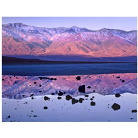 Panamint Range reflected in standing water at Badwater, Death Valley National Park, California-Paper Art-18"x14"