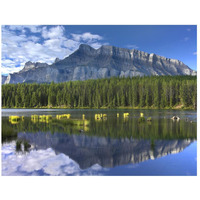 Mount Rundle and boreal forest reflected in Johnson Lake, Banff National Park, Alberta, Canada-Paper Art-26"x20"