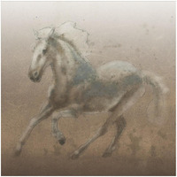 Stallion II on Leather -Paper Art-32"x32"