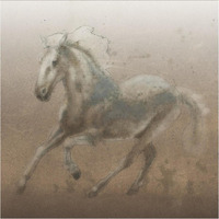 Stallion II on Leather -Paper Art-38"x38"