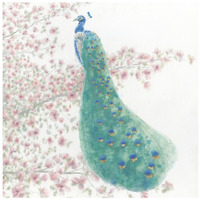 Spring Peacock II Bird -Paper Art-42"x42"