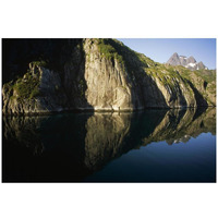 Norwegian fjord, glacial carved granite, Trollfjorden, Lofoten Island, Norway-Paper Art-32"x22"