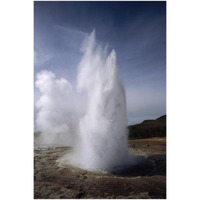 Steam spews from erupting geysers, Iceland-Paper Art-34"x50"
