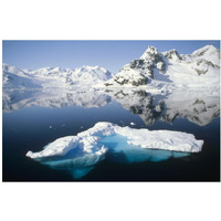 Ice floe and mountains, Paradise Bay, Antarctic Peninsula, Antarctica-Paper Art-20"x14"