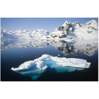 Ice floe and mountains, Paradise Bay, Antarctic Peninsula, Antarctica-Paper Art-50"x34"