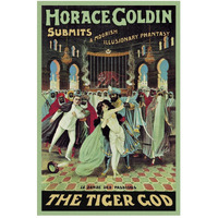 Magicians: Horace Goldin, Magician: The Tiger God-Paper Art-34"x50"