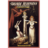 Magicians: Adelaide Herrmann and Company: Hindoo Magic-Paper Art-14"x20"