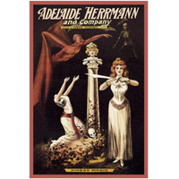 Magicians: Adelaide Herrmann and Company: Hindoo Magic-Paper Art-26"x38"