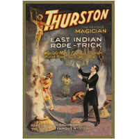 Magicians: East Indian Rope Trick: Thurston the Famous Magician-Paper Art-26"x38"