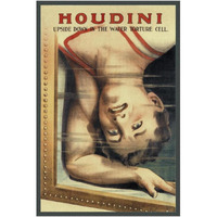 Magicians: Houdini: Upside Down in the Water Torture Cell-Paper Art-26"x38"