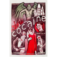 Vintage Vices: Cocaine-Paper Art-22"x32"