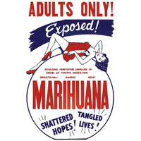 Vintage Vices: Adults Only! Marihuana-Paper Art-18"x26"