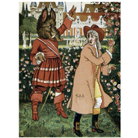 Beauty and the Beast - The Beast in Red-Paper Art-14"x18"