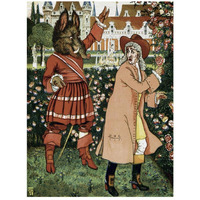 Beauty and the Beast - The Beast in Red-Paper Art-20"x26"