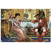 Beauty and the Beast  - The Courtship-Paper Art-32"x22"