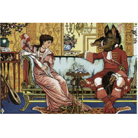 Beauty and the Beast  - The Courtship-Paper Art-62"x42"