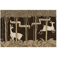 Hind in the Wood Title Page-Paper Art-26"x18"