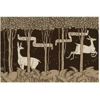 Hind in the Wood Title Page-Paper Art-50"x34"