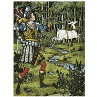 Hind in the Wood - The Archer-Paper Art-26"x34"